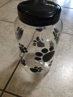 Snapware pet treat holder jar paw prints