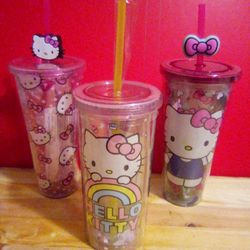 Hello Kitty Cups With Straw $5 Each Cup