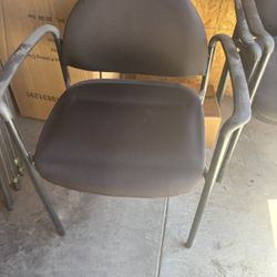 3 Black Office Arm Chairs 