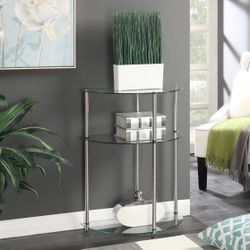 Glass 3 Shelf Entryway Table