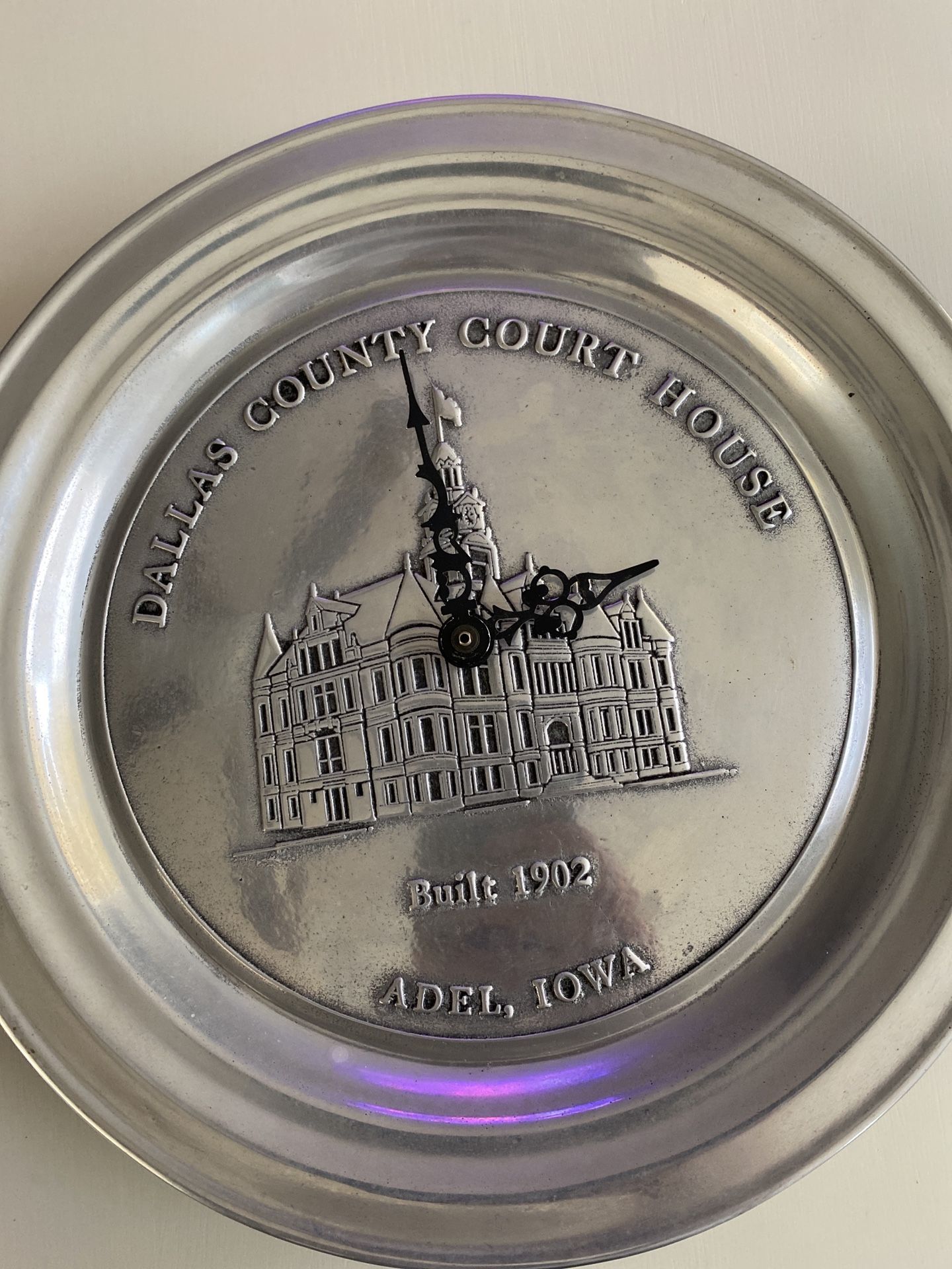 Wilton Pewter Plate Clock