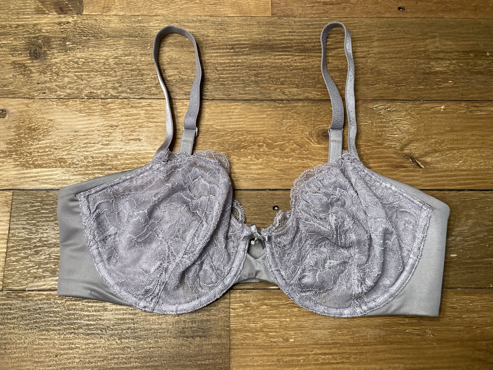 Victoria’s Secret 34D unlined Demi bra lace grey sexy