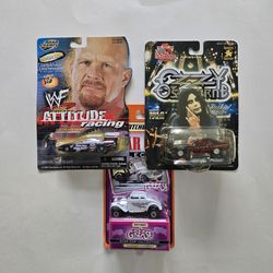 Model Toy Cars Wrestling WWF Stone Cold / Ozzy Osbourne / Grease