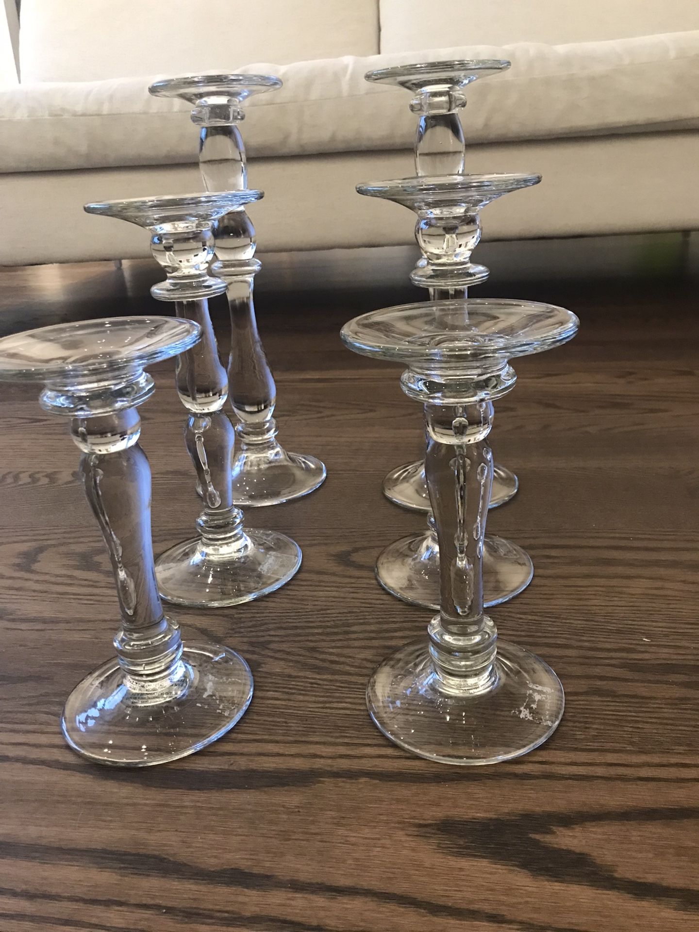 Pottery Barn Glass Candlesticks