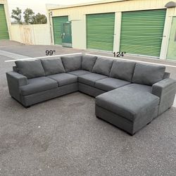 Beautiful Gray Sofa Sectional Couch + Free Delivery 