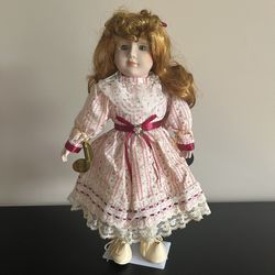 Brinn’s Musical Porcelain Doll You Light Up My Life 14in Vintage 1989