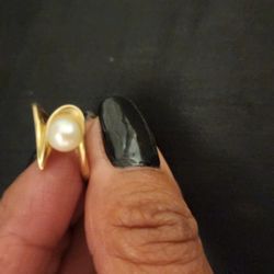 Real Gold Pearl Ring