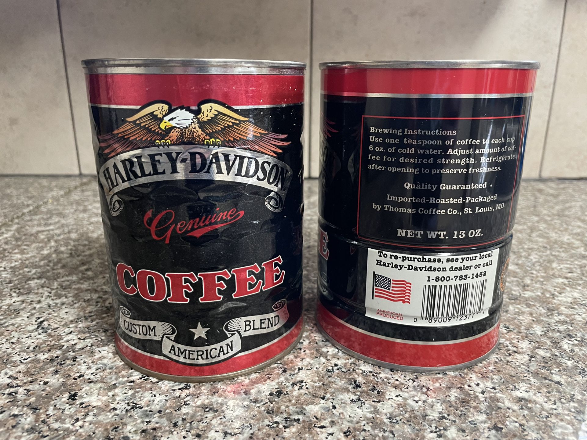 Never Opened Harley Davidson 13oz Coffee Cans