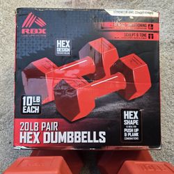 RBX 20lb Pair Hex Dumbbells