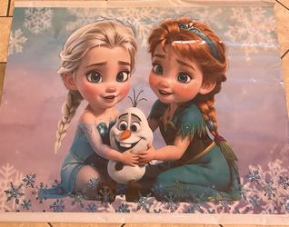 Frozen Elsa And Anna Backdrop 
