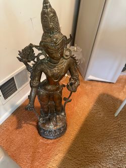 17” brass statue