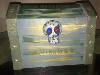 Wooden Pirate’s Treasure Chest