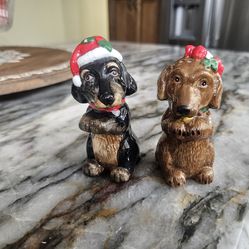 Christmas Dachshund Salt and Pepper shakers