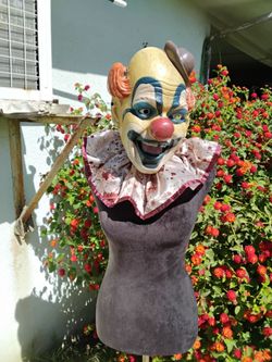 Clown mask and neck ruffle