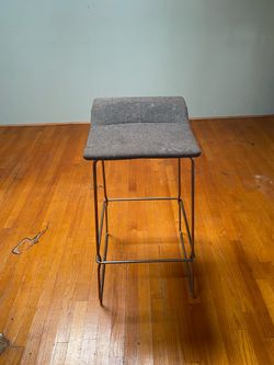 2 Modern Gray Durable Material Bar Stools