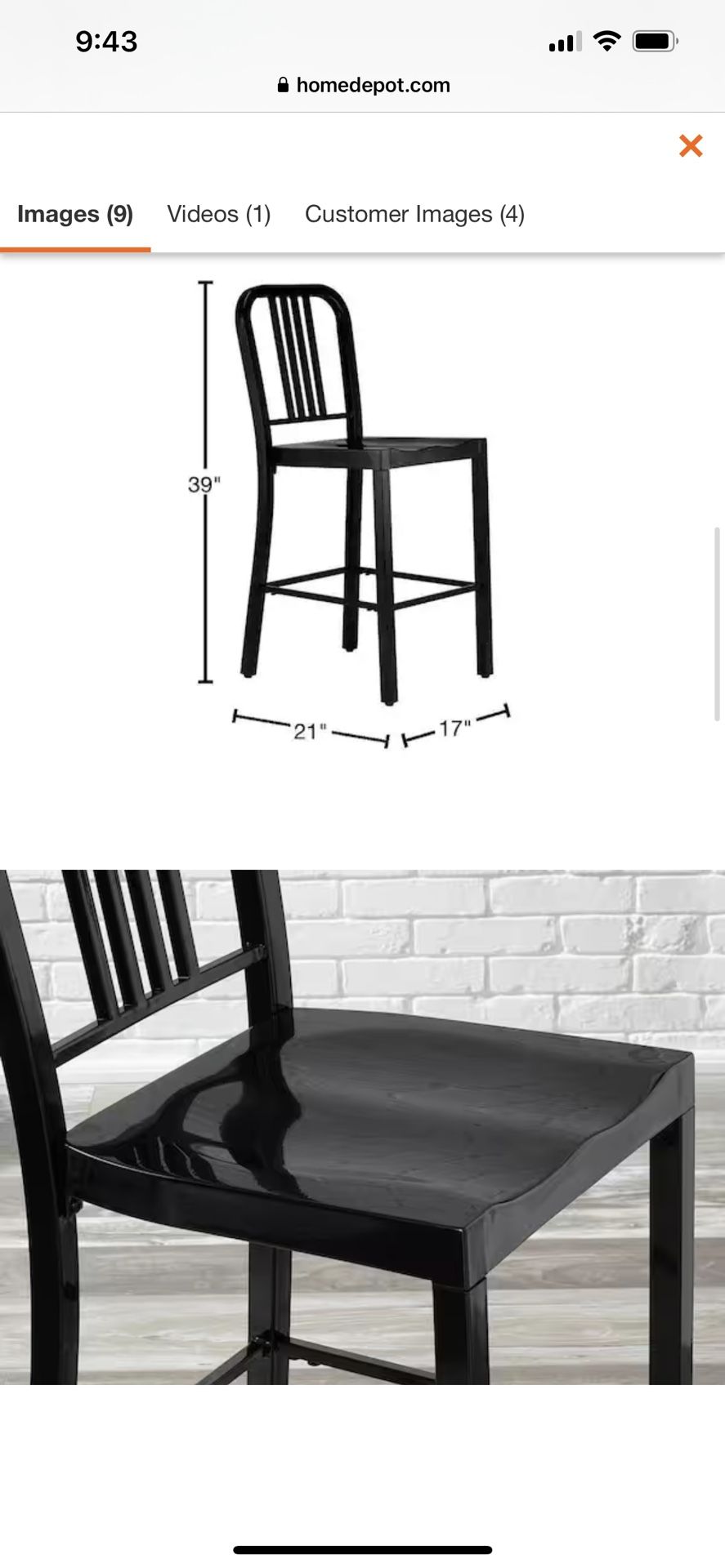 2 metal Bar Stools 