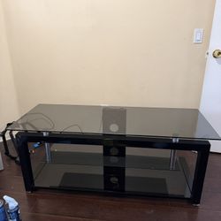 Glass TV Stand With Shelves, For 50 Inch TVs And Below
