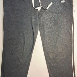 Everlast Lounge Sweatpants Men’s L Gray Lightweight Knit Cotton Blend Drawstring