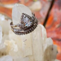 White Topaz Sterling Silver Ring Size 8 