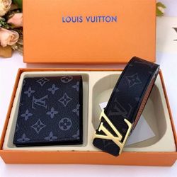 Louis vuitton belt and wallet