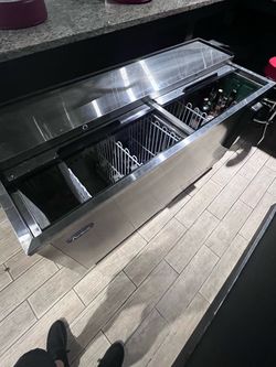 Atosa sliding door back bar refrigerator