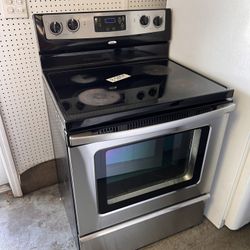 Whirlpool Glass Stainless Steel Range Used 