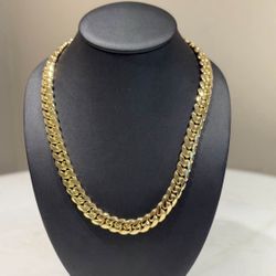 Chain 12mm 10mm 14mm Miami Cuban Link Gold & Rose Gold Plated Chain Necklace 18k & 14k 22inch 20inch 18inch 7inch 8inch