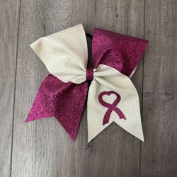 Pink Breast Cancer Awareness Cheer Bow