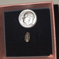 Single Silver Skull Stud Earring