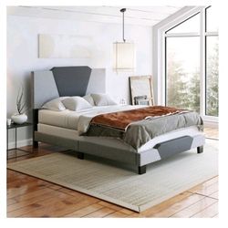 Grey Geometric- Queen Bed