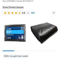 Black / Silver Reversible Tarp 12ftx16