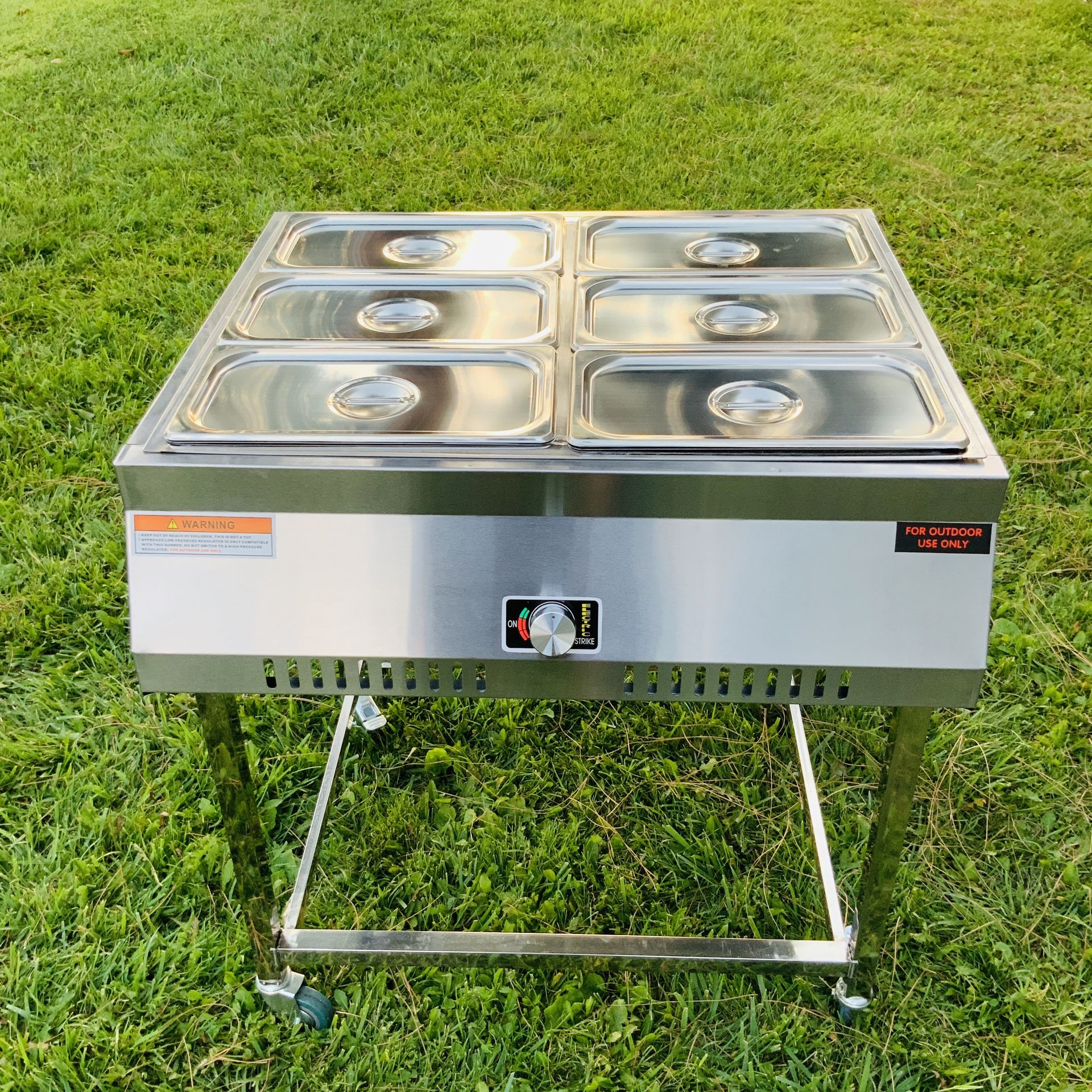Steamer Table Includes 6  1/3 Trays & Lids Outdoor Propane Gas 