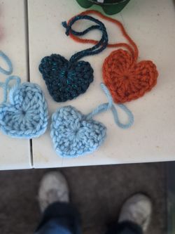 Crochet heart keychain/bag charm