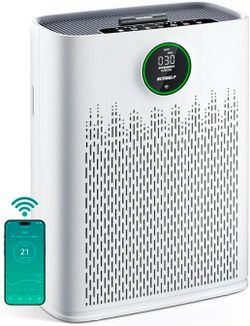 ECOSELF Smart Air Purifier for Home Large Rooms, with WiFi Control, Covers Up to 2400 Ft², Smart Mode, AQI Display, 22dB Sleep Mode & Aromatherapy wit