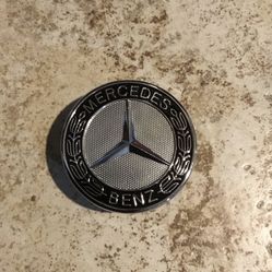 Mercedes Benz Flat Hood Emblem Chrome & Black Star Delete AMG