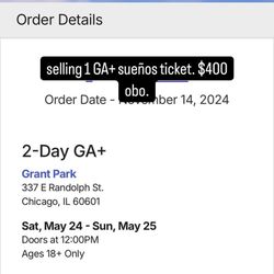 SUENOS GA PLUS TICKET AND WRISTBAND