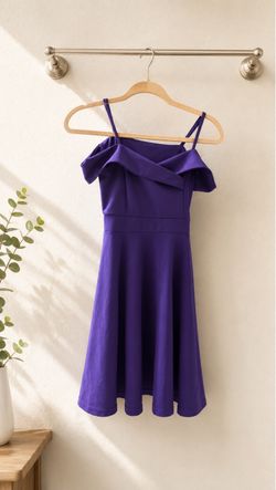 Purple off shoulder dress