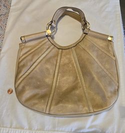 B Makowsky Leather Hand Bag, Gold Hardware