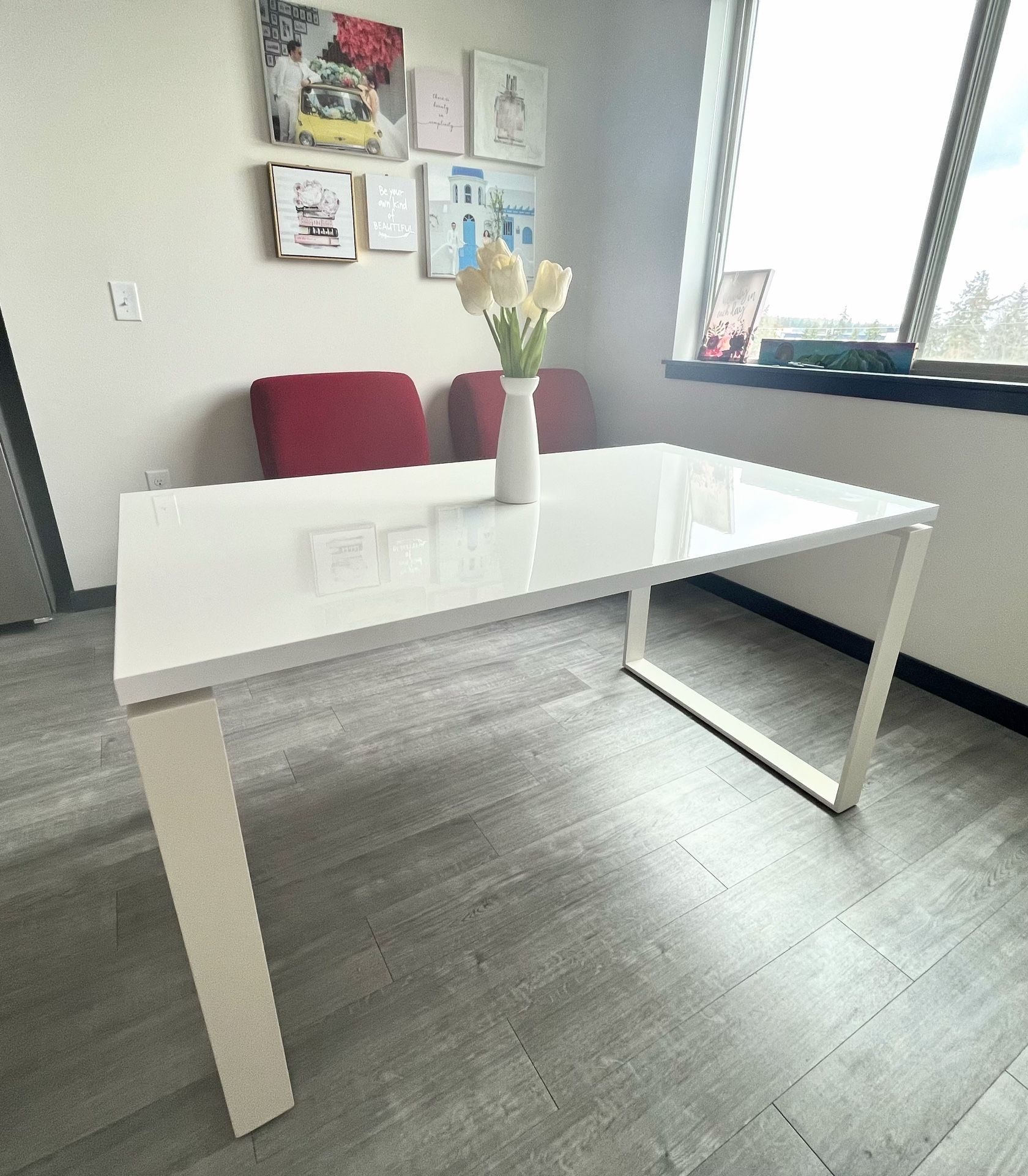 West Elm White Dining Table - Mid Century Modern