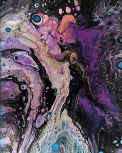 Beautiful Acrylic Pour No Enhancements On Canvas