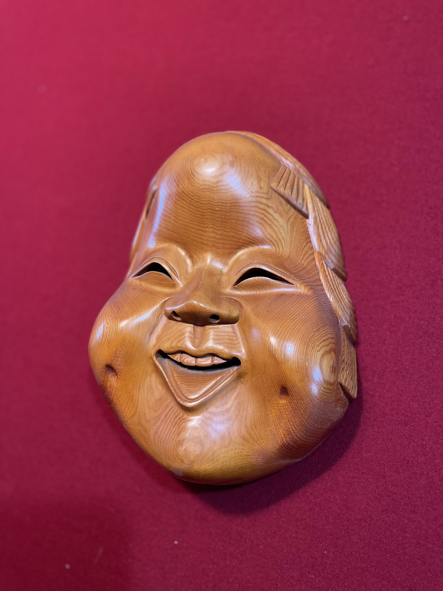 Japanese Carved Phoebe Wood Mask