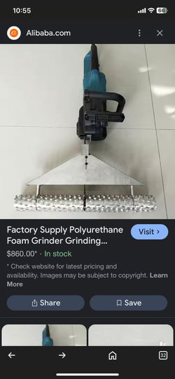 Polyurethane Foam Grinder  Grinding It’s A 14” Makita Chainsaw With A Attachment 