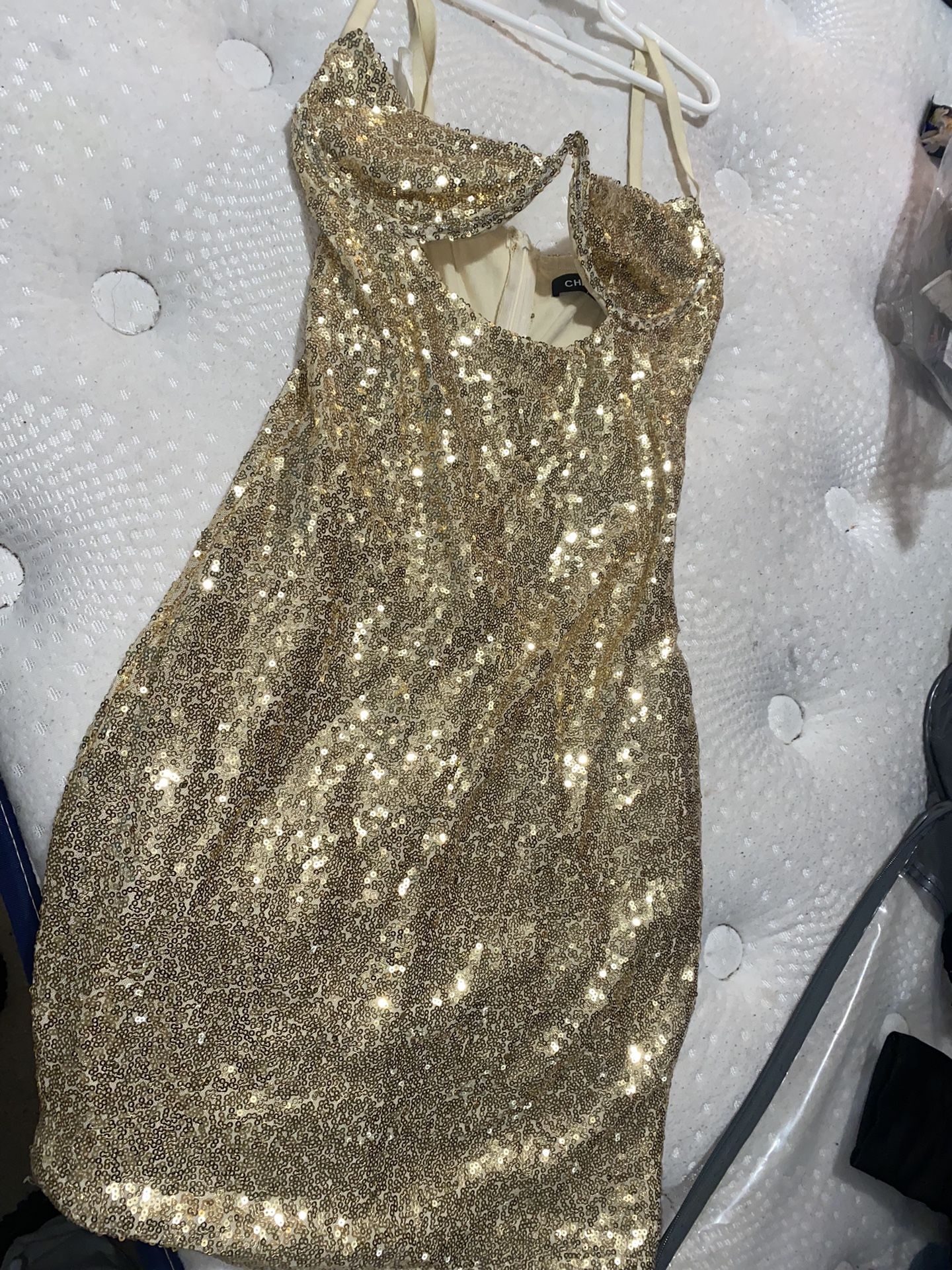 Gold Sequin Dress Size S 