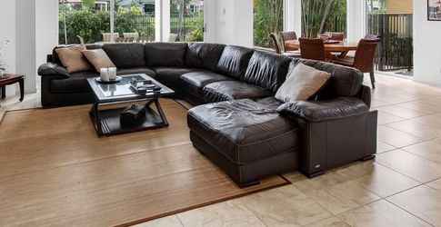 Chocolate brown xl sectional  leather