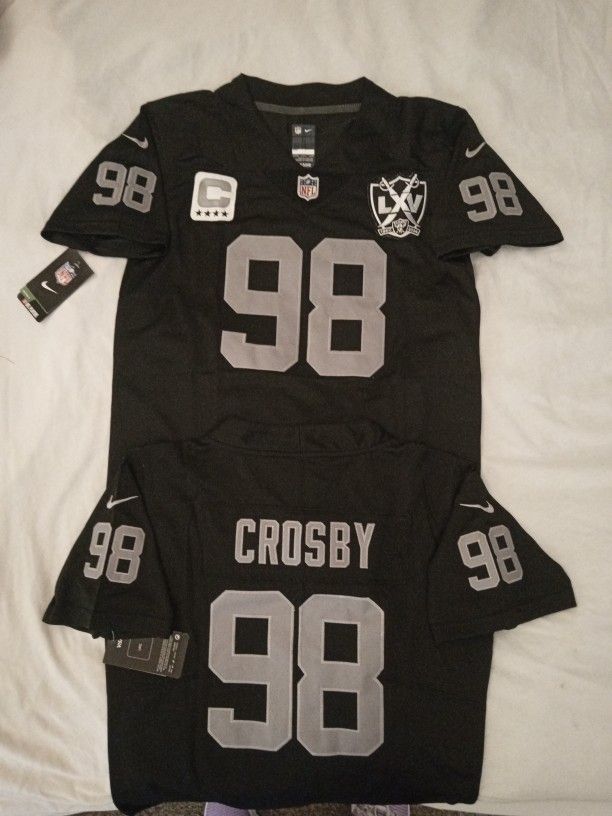 Max Crosby Raiders Black Women's Mens Kids Jerseys