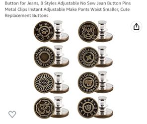 8 Piece No See Button Pins Button For Jeans (E) 