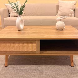 Modern Boho Coffee Table with Storage