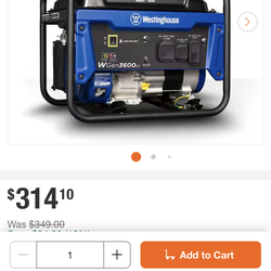 4,650/3,600-Watt Gas Powered Portable Generator with Recoil Start