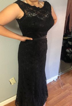 Beautiful black lace gown open back used once