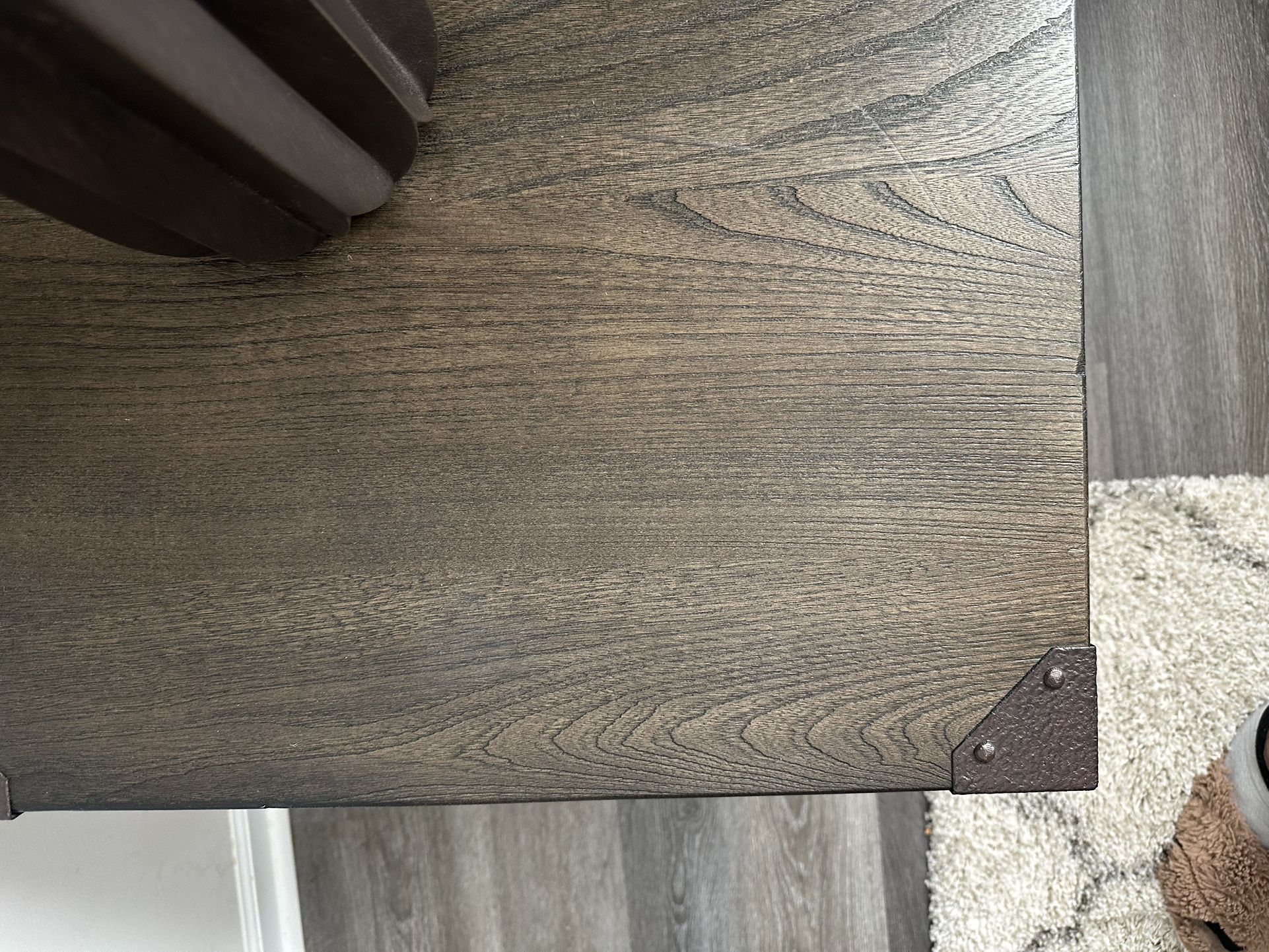Brown Veneer Wood End Table - Set Of 2